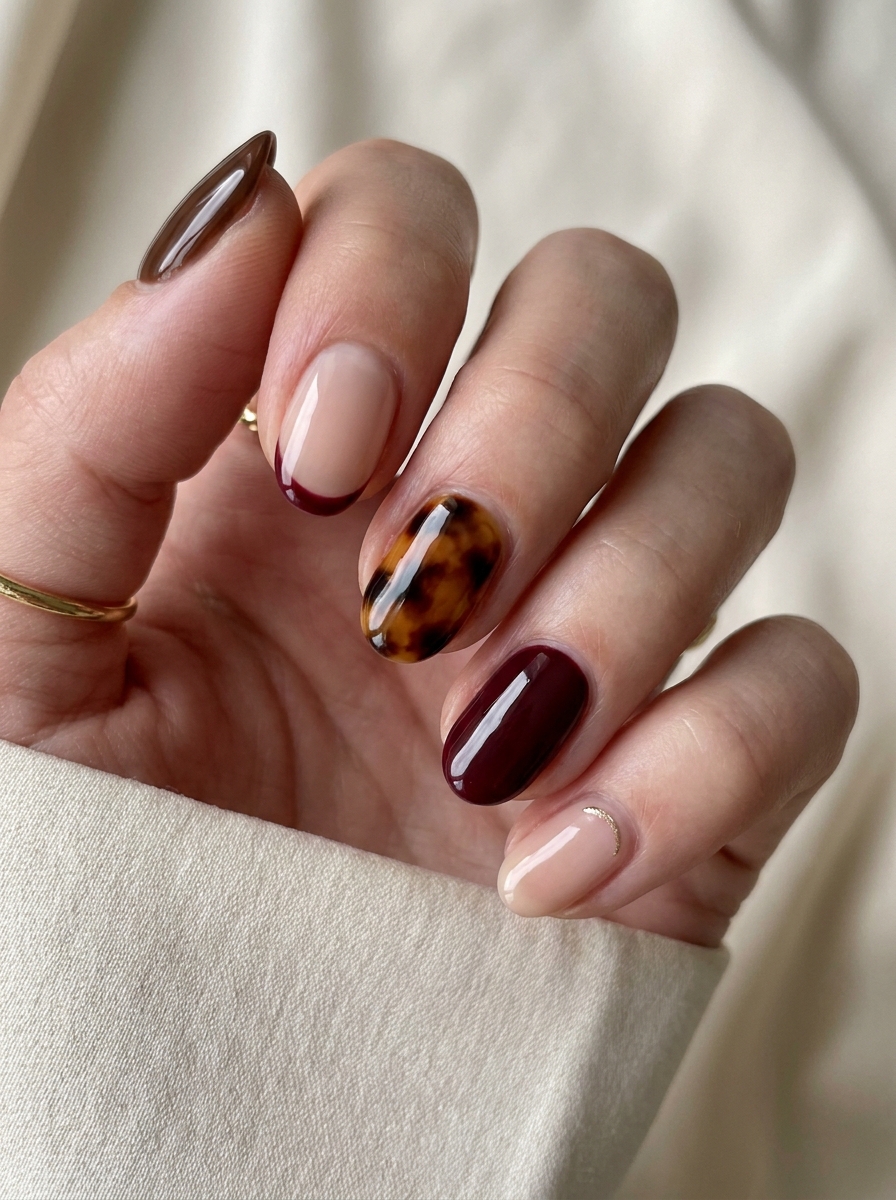 Modern Mixed Autumn Nailart als Nailart Herbst Ideen Inspiration 2026